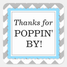 Bedankt voor Poppin' By Square sticker - Chevron