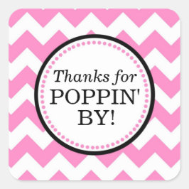 Bedankt voor Poppin' By Square sticker - Chevron