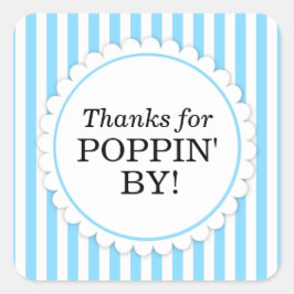 Bedankt voor Poppin' By Square sticker - Strepen