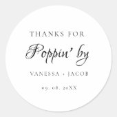 Bedankt voor poppin door Wedding Favoriet Ronde Sticker (Voorkant)