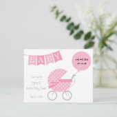 Bedankt voor "popping by" Baby shower EOS-voorkeur Informatiekaartje (Staand voorkant)