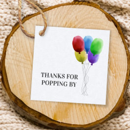 Bedankt voor Popping By, Balloon Gift Label, Popco Bedankjes Labels