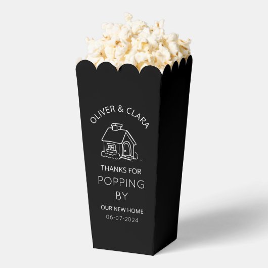 Bedankt voor Popping By Housewarming Party Popcorn Bedankdoosjes (Popped)