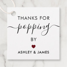 Bedankt voor Popping by Labels, bruiloft Label, Bo Bedankjes Labels