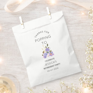 Bedankt voor Popping by Retirement Party Popcorn Bedankzakje