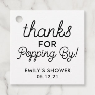 Bedankt voor Popping By Shower Favor Tags Bedankjes Labels