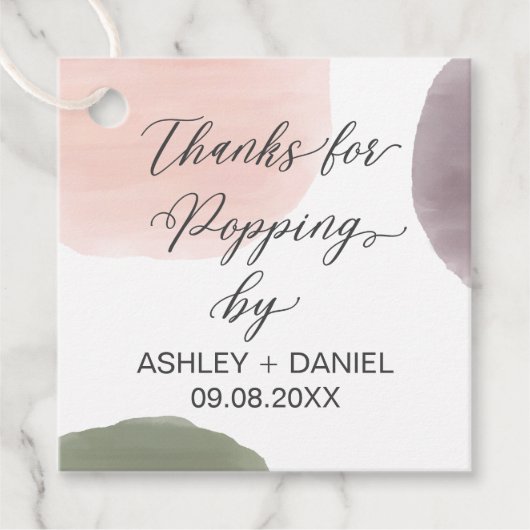 Bedankt voor Popping By Wedding Gift Label, Bedankjes Labels (Voorkant)