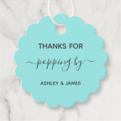 Bedankt voor Popping By Wedding Popcorn Gift Label (Voorkant)