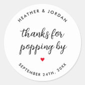 Bedankt voor Popping door ModernWedding Popcorn Fa Ronde Sticker (Voorkant)