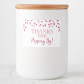 Bedankt voor Popping door Pink Confetti Voedselcontainer Etiket (Voorkant)