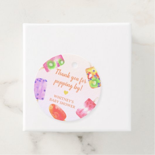 Bedankt voor Popping Popsicle Baby shower Bedankjes Labels (In situ)