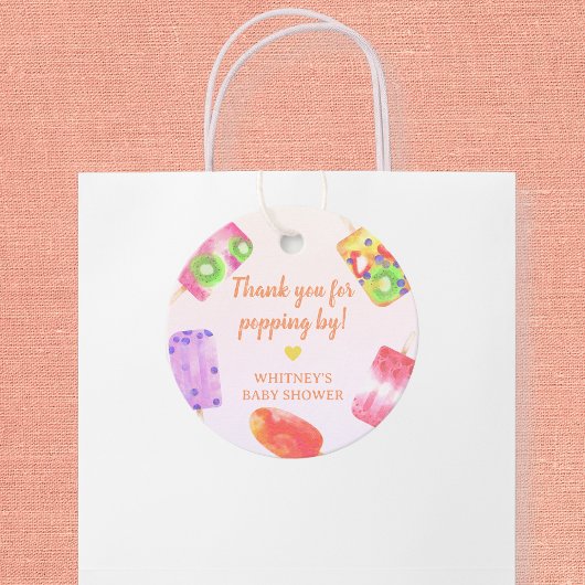 Bedankt voor Popping Popsicle Baby shower Bedankjes Labels