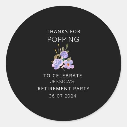 Bedankt voor Popping Retirement Party Popcorn Ronde Sticker (Voorkant)