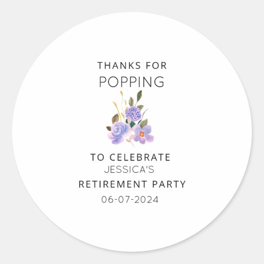 Bedankt voor Popping Retirement Party Popcorn Ronde Sticker (Voorkant)