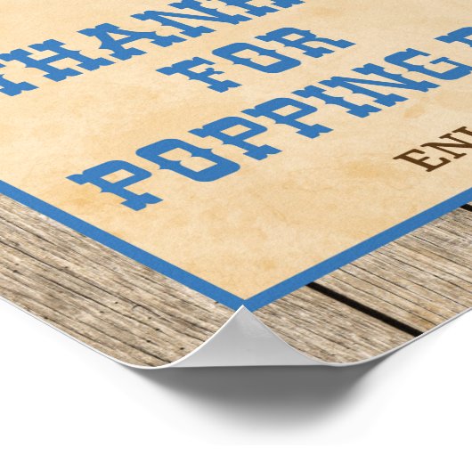 Bedankt voor populaties op cowboy Party Sign Poster (Hoek)