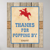 Bedankt voor populaties op cowboy Party Sign Poster (Voorkant)