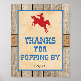 Bedankt voor populaties op cowboy Party Sign Poster