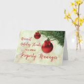 Bedankt voor Property Manager Christmas Tree Ornam Kaart (Gele Bloem)