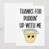 Bedankt voor Puddin’ Up With Me Feestdagenkaart (Voorkant / Achterkant)