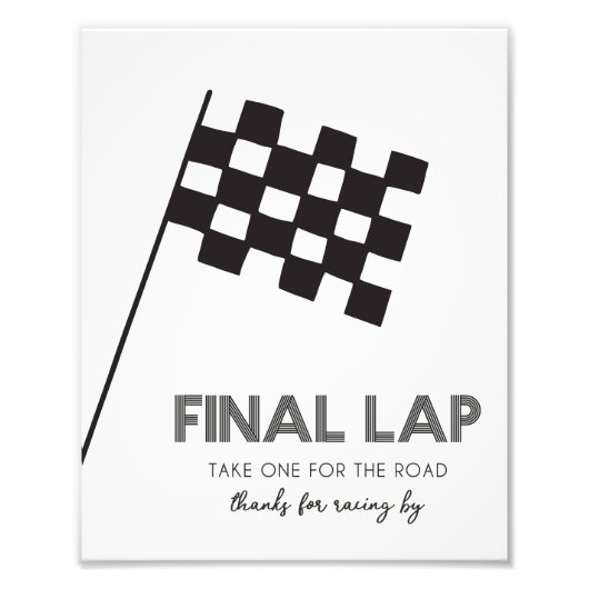 Bedankt voor races met raceborden foto afdruk (Voorkant)