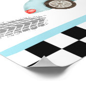 Bedankt voor Racing Over Race Car Two Fast Birthda Poster (Hoek)