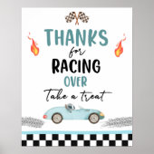 Bedankt voor Racing Over Race Car Two Fast Birthda Poster (Voorkant)