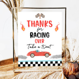 Bedankt voor Racing Over Race Car Two Fast Birthda Poster