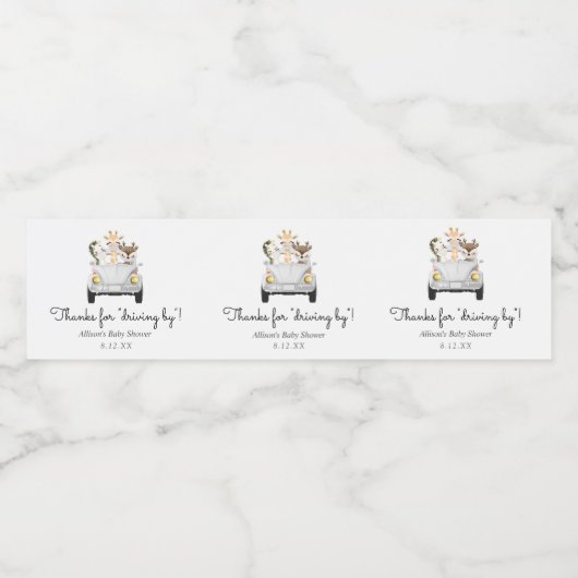 Bedankt voor Rijden Door Favor Waterfles Etiket (Enkel label)