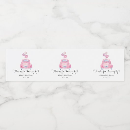 Bedankt voor Rijden Door Favor Waterfles Etiket (Enkel label)