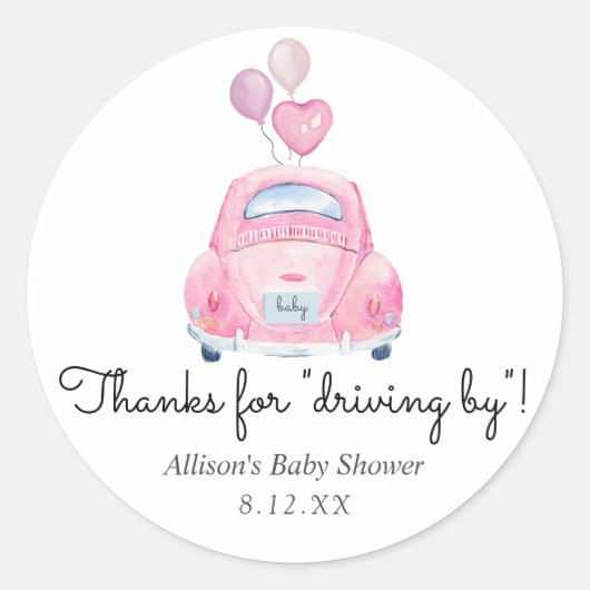 Bedankt voor rijden met een versnellingslabel ronde sticker (Voorkant)