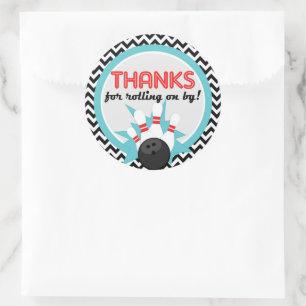Bedankt voor Rolling on By Bowling Ronde Stickers