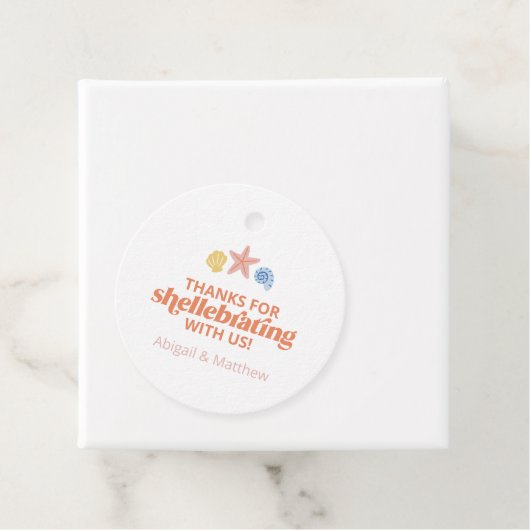 Bedankt voor Shellabrating Pastel Seashell Bedankjes Labels (In situ)
