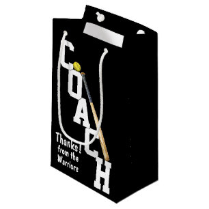 Bedankt voor Softball Coach met tas en bal Klein Cadeauzakje
