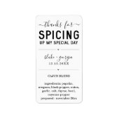 Bedankt voor Spicing Up My Special Day Spice Blend Etiket (Voorkant)