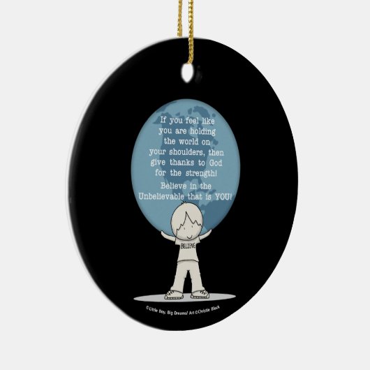 Bedankt voor Sterkte Keramisch Ornament (Rechts)