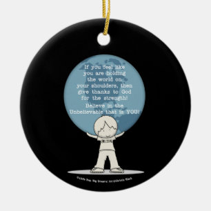 Bedankt voor Sterkte Keramisch Ornament