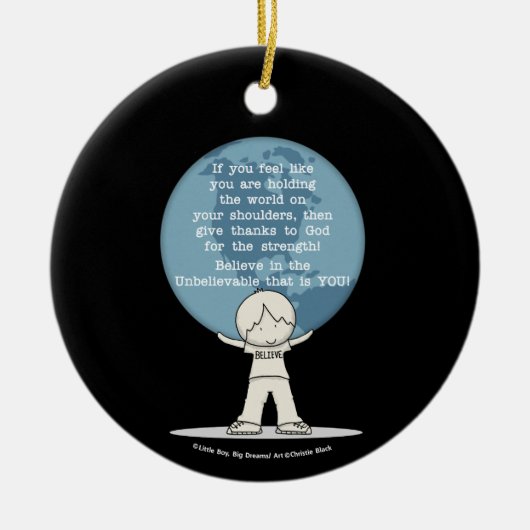 Bedankt voor Sterkte Keramisch Ornament (Voorkant)