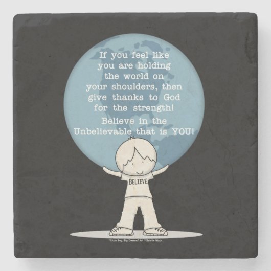 Bedankt voor Sterkte Stenen Onderzetter (Voorkant)