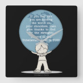 Bedankt voor Sterkte Vierkante Klok (Voorkant)