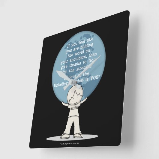 Bedankt voor Sterkte Vierkante Klok (Hoek)