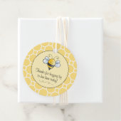 Bedankt voor stollingskoeienbijen, met geel zwart bedankjes labels (In situ)