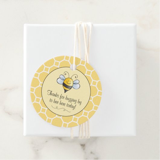 Bedankt voor stollingskoeienbijen, met geel zwart bedankjes labels (In situ)