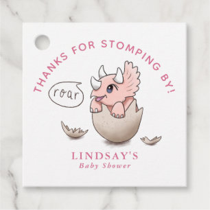 Bedankt voor Stomping Door Meisje Dinosaur Baby sh Bedankjes Labels