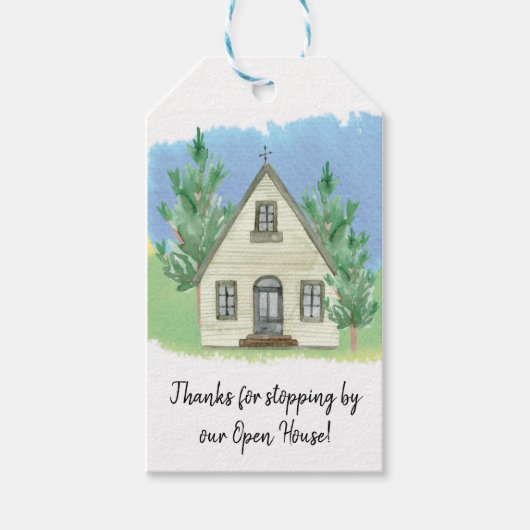 Bedankt voor stoppen door het Open House Cadeaulabel (Voorkant)