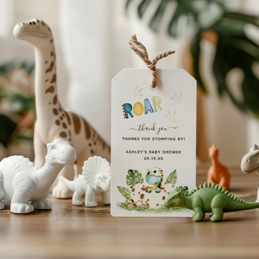 Bedankt voor stremming door Baby shower Dinosaur Cadeaulabel
