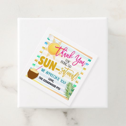 Bedankt voor Sun-Sational Gift labels (In situ)