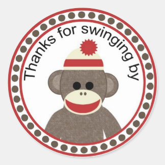 Bedankt voor swingen door sokaap ronde sticker