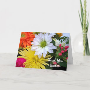 Bedankt voor Teacher Floral Arrangement Kaart