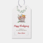 Bedankt voor Thanksgiving van Bounful Bushel Baske Cadeaulabel (Voorkant)