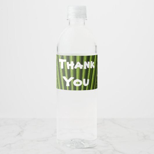 Bedankt voor Tropische Groene Palm Leaf Appreciati Waterfles Etiket (Voorkant)